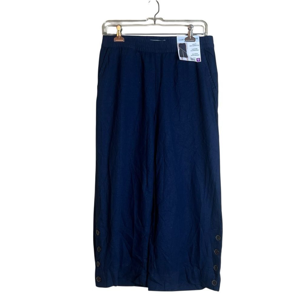 NWT! Caribbean Joe‎ navy linen blend culottes